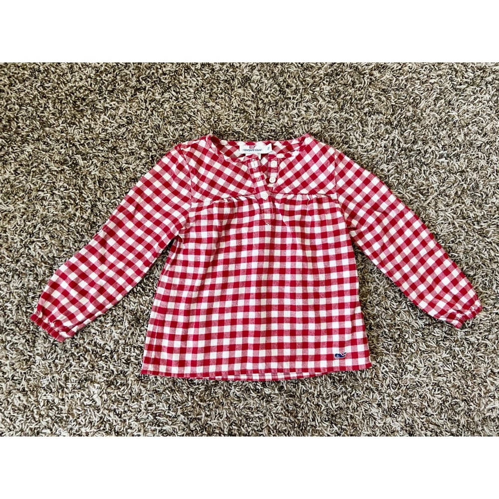 Vineyard Vines Toddler Gingham Top EUC
